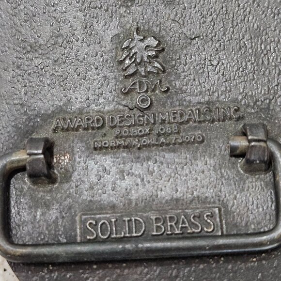 USMC Marine Corps Solid Brass Belt Buckle By Award Design Medals Vintage 1980s - Picture 4 of 9